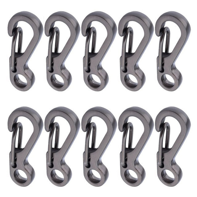 10Pcs/lot Mini Carabiner Keychain Camping Gadgets