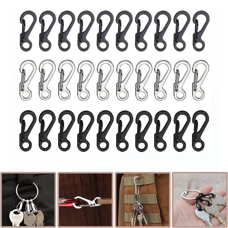 10Pcs/lot Mini Carabiner Keychain Camping Gadgets