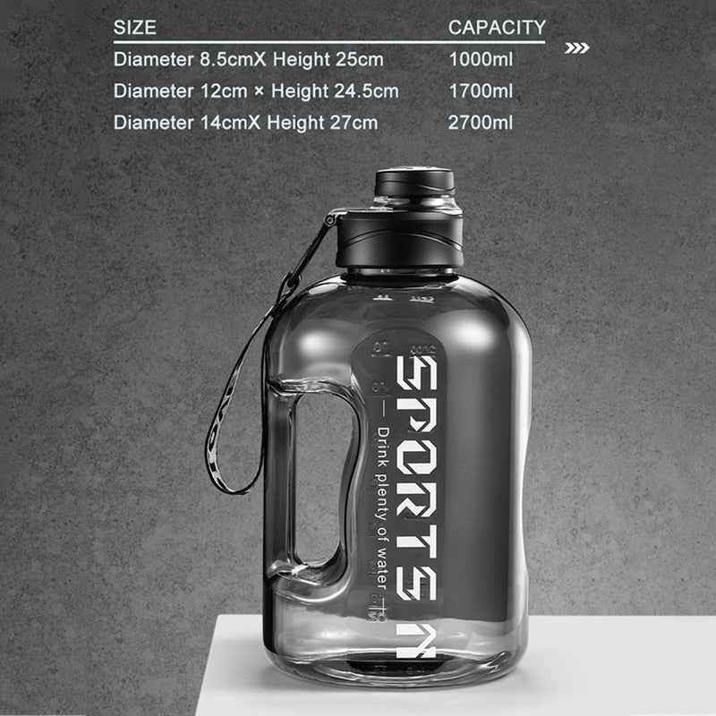 2.7L/1.7L Accurate Calibration Water Bottle for Hiking Fitness Camping