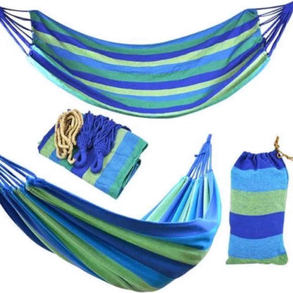 2 Persons Striped Hammock Outdoor Leisure Bed Thickened Canvas Hanging Bed