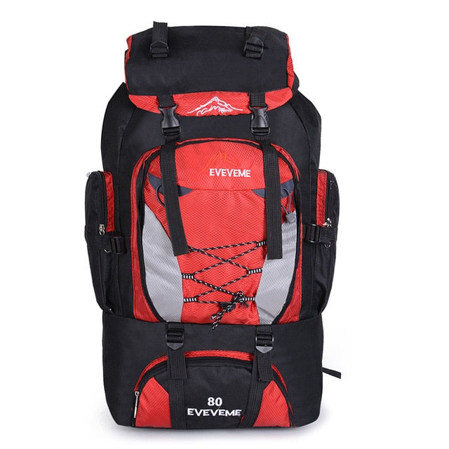 2022 Men's 80L Large Hiking Mountaineering Backpack Climbing Hiking Backpack Camping Backpack Sport Outdoor Rucksack Bag