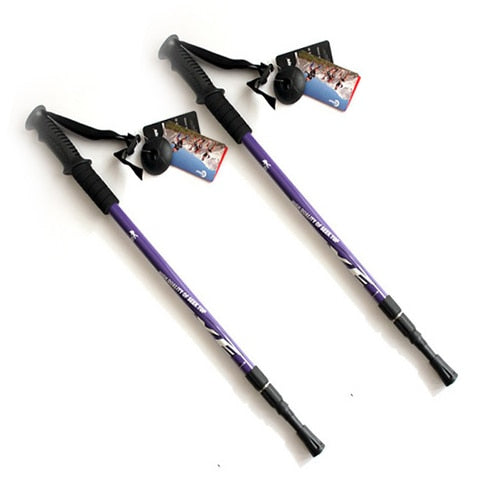 Hiking Anti Shock Walking Sticks Telescopic Trekking Climbing Poles