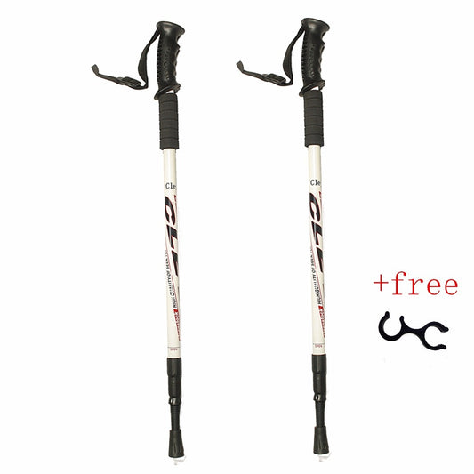 Hiking Anti Shock Walking Sticks Telescopic Trekking Climbing Poles