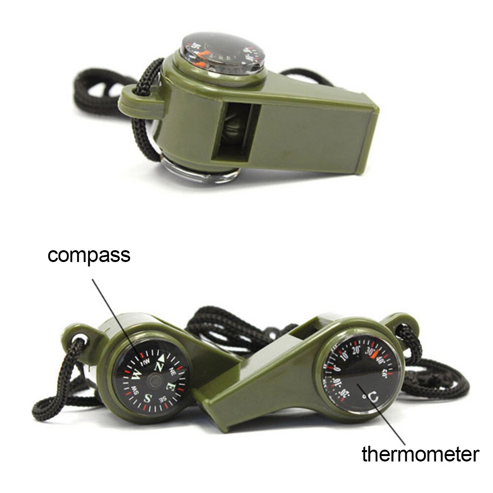 3 in 1 multi-function emergency whistlSurvival Gear Whistle Compass Thermometer