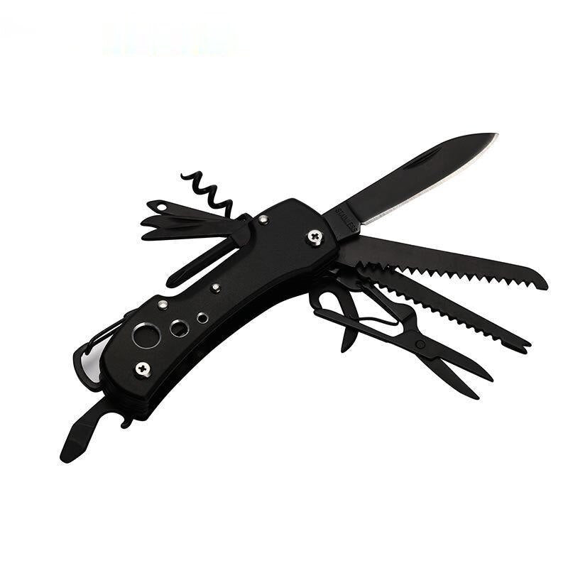 Black Multifunctional Swiss Knife Multi Purpose Army Folding Pocket Knife