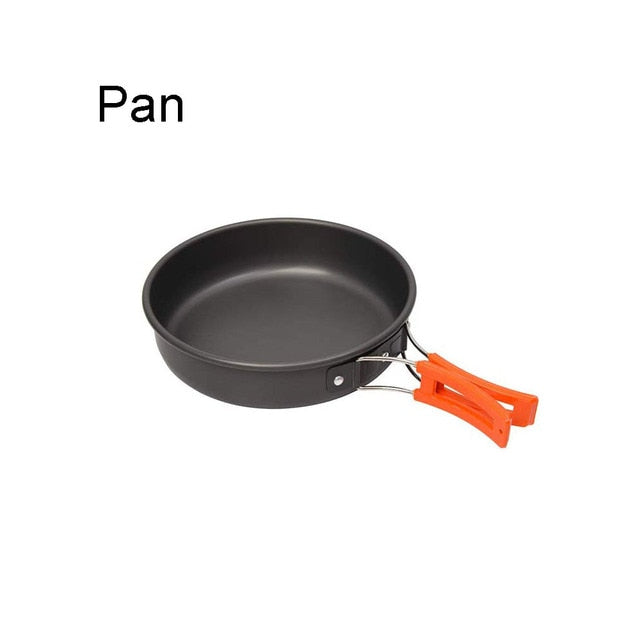 Camping Cookware Kit Outdoor Aluminum Cooking Set Water Kettle Pan