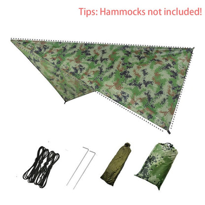 Camping Hammock with Rain Fly Tarp and Mosquito Net Tent Tree Straps Portable