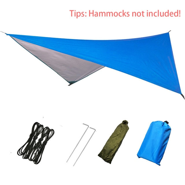 Camping Hammock with Rain Fly Tarp and Mosquito Net Tent Tree Straps Portable