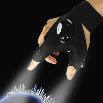 Fingerless Glove LED Flashlight Torch Outdoor Tool Fishing Camping Hiking