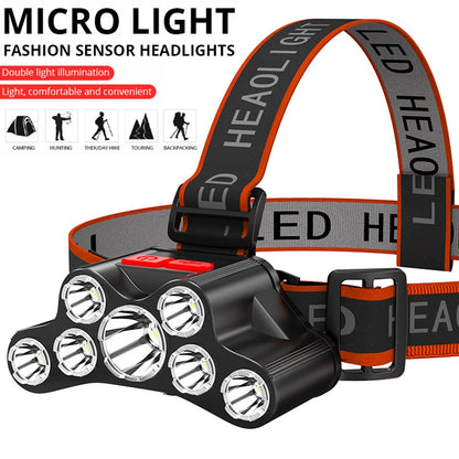 USB Rechargeable Head Torch LED Night Fishing Lamp Headlamp for Camping Hiking