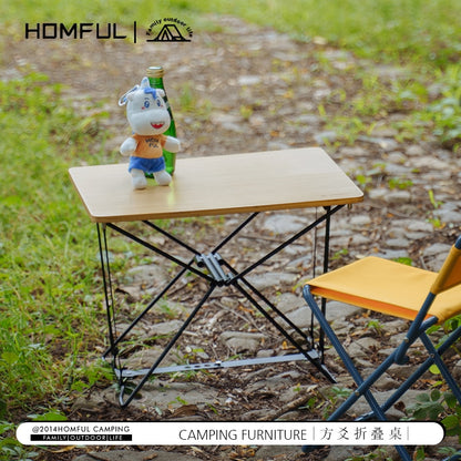 portable adjustable solid wood camping folding table garden table