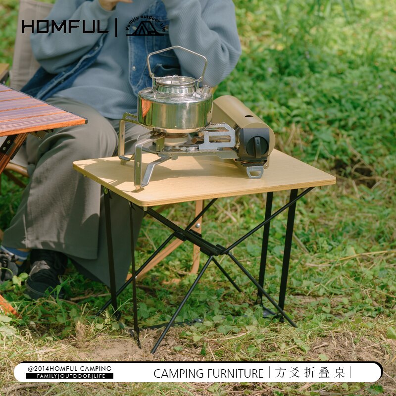 portable adjustable solid wood camping folding table garden table