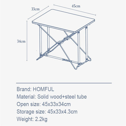 portable adjustable solid wood camping folding table garden table