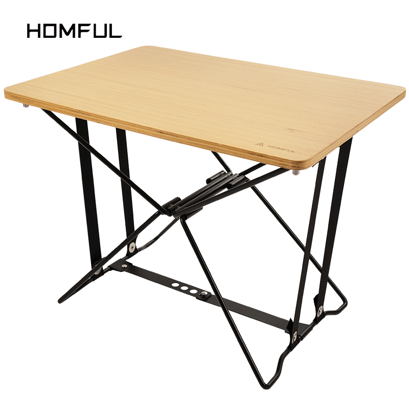 portable adjustable solid wood camping folding table garden table