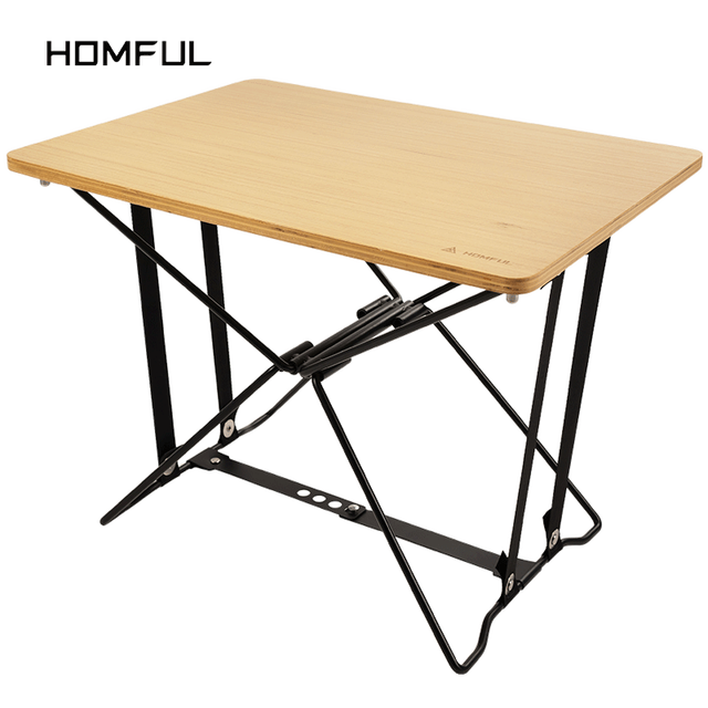 portable adjustable solid wood camping folding table garden table