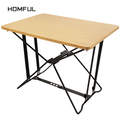 portable adjustable solid wood camping folding table garden table