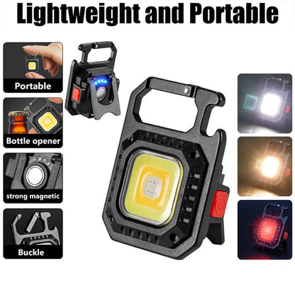 Light Portable Pocket Flashlight USB Rechargeable Key Light Lantern Camping