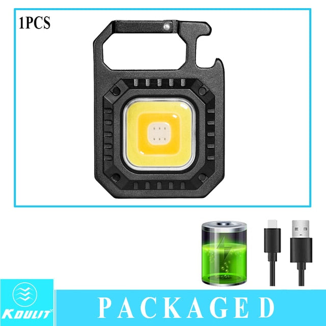 Light Portable Pocket Flashlight USB Rechargeable Key Light Lantern Camping