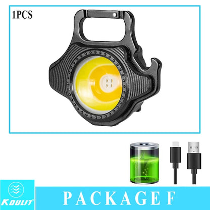 Light Portable Pocket Flashlight USB Rechargeable Key Light Lantern Camping