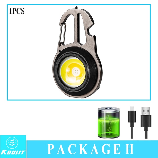 Light Portable Pocket Flashlight USB Rechargeable Key Light Lantern Camping