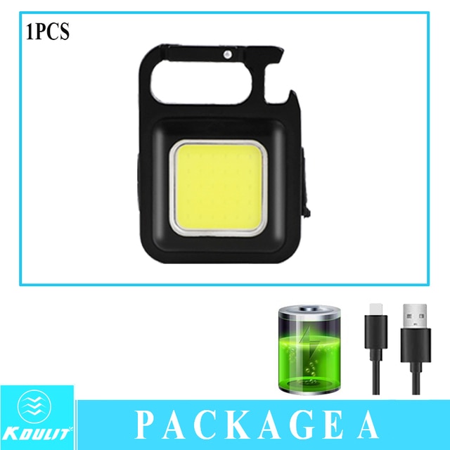 Light Portable Pocket Flashlight USB Rechargeable Key Light Lantern Camping