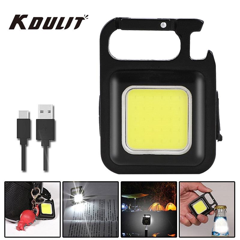 Light Portable Pocket Flashlight USB Rechargeable Key Light Lantern Camping