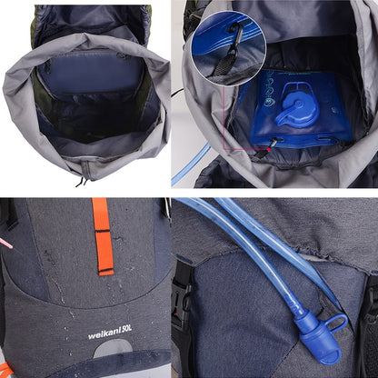 Mountaineering Bag Male 50L Waterproof and Breathable Outdoor Backpack