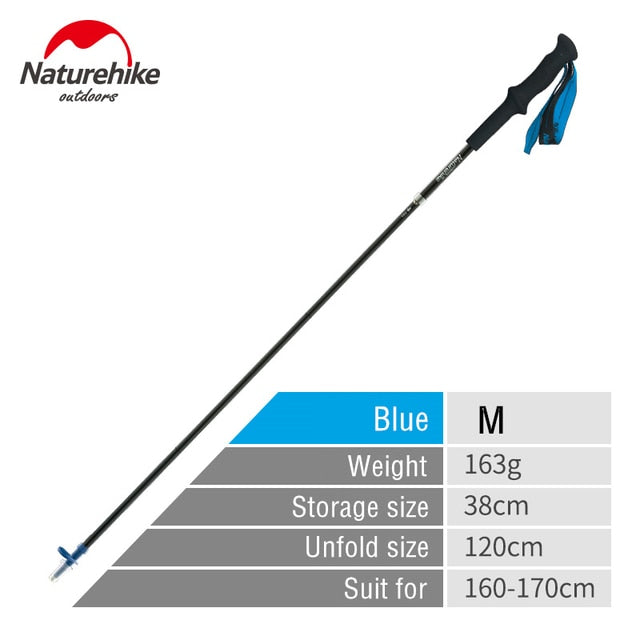 Naturehike Carbon Fiber Walking Pole Folding Walking Stick Telescopic Ultralight Trekking Pole Outdoor Hiking Climbing Stick