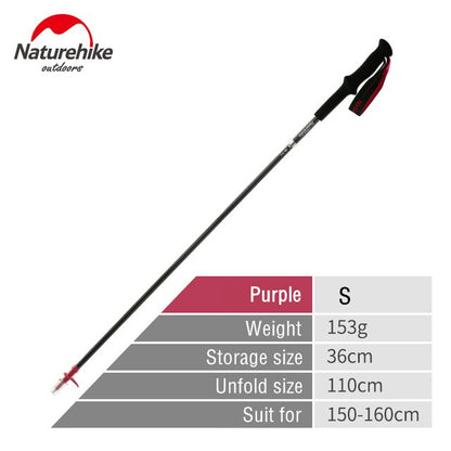 Naturehike Carbon Fiber Walking Pole Folding Walking Stick Telescopic Ultralight Trekking Pole Outdoor Hiking Climbing Stick