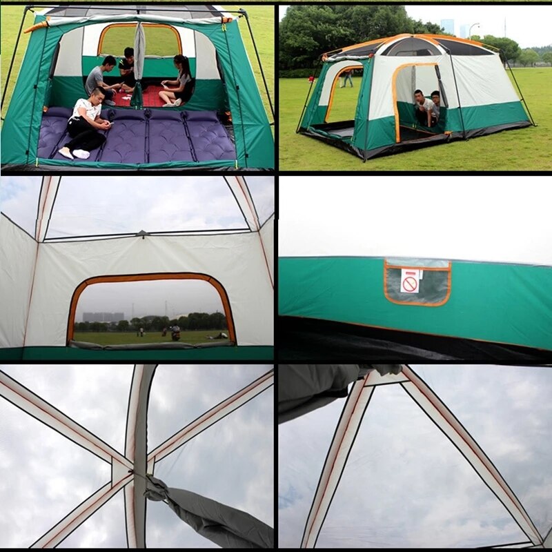 Outdoor Big Space Camping Outing Two Bedroom tent 8-10 Person