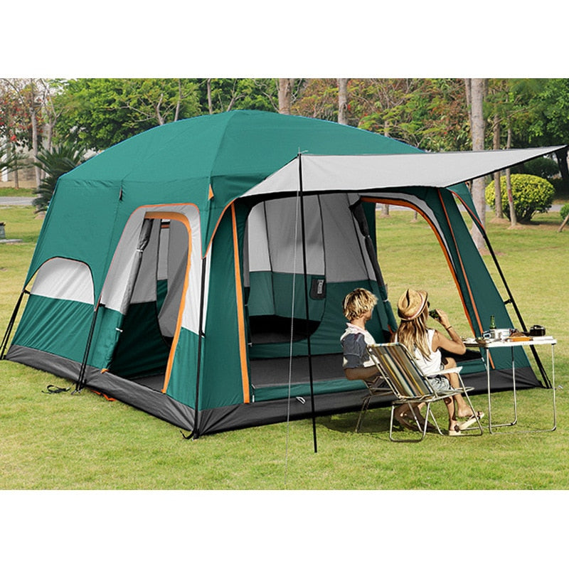 Outdoor Camping Tent 4-6 Person Two-bedrooms Double-layer Backpacking