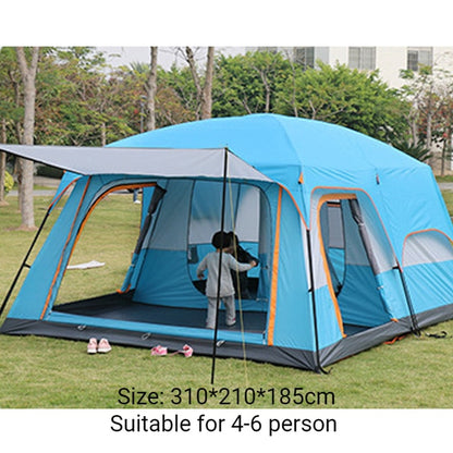 Outdoor Camping Tent 4-6 Person Two-bedrooms Double-layer Backpacking