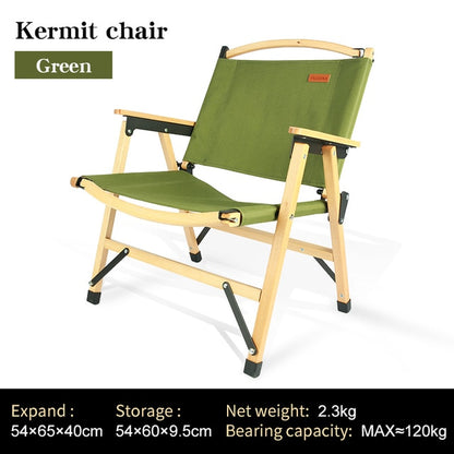 PACOONE Outdoor Kermit Chair Folding Portable Camping Chair