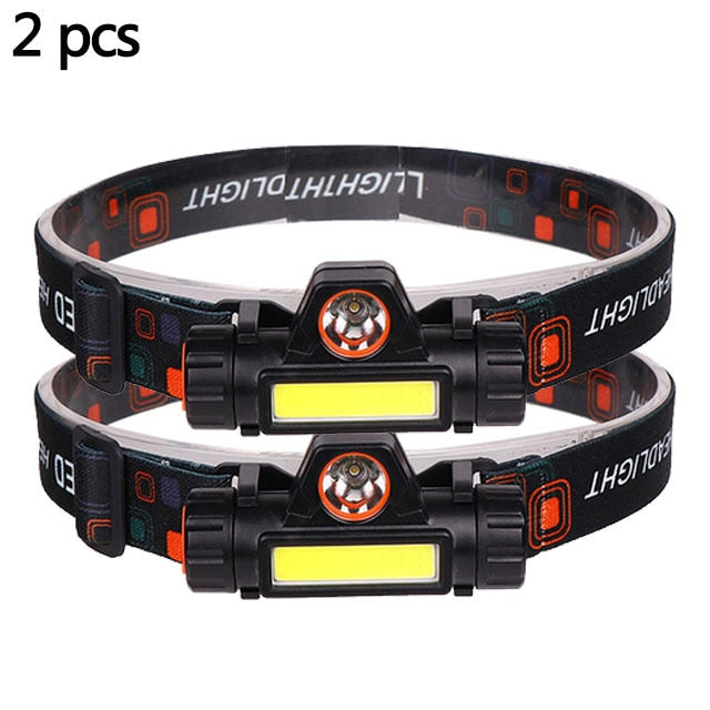 Powerful COB LED Headlamp Camping Headlight Waterproof