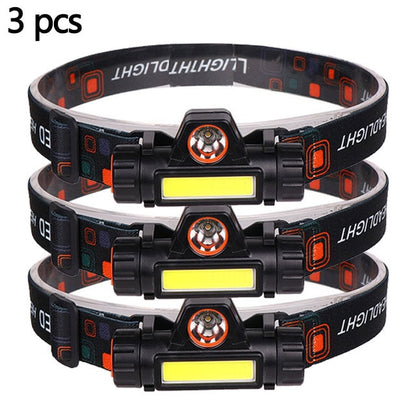 Powerful COB LED Headlamp Camping Headlight Waterproof