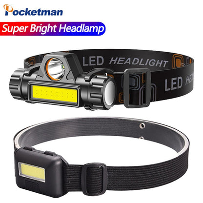 Powerful COB LED Headlamp Camping Headlight Waterproof