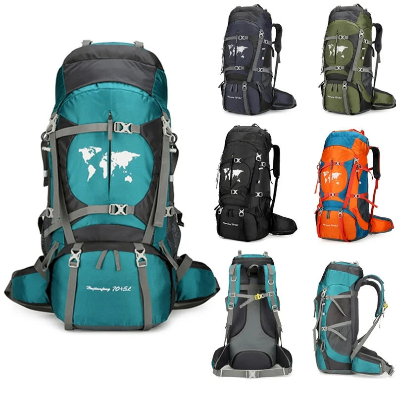 Factory cross-border 70 litre high capacity hiking bag Oxford cloth outdoor hiking backpack travel camping stand backpack