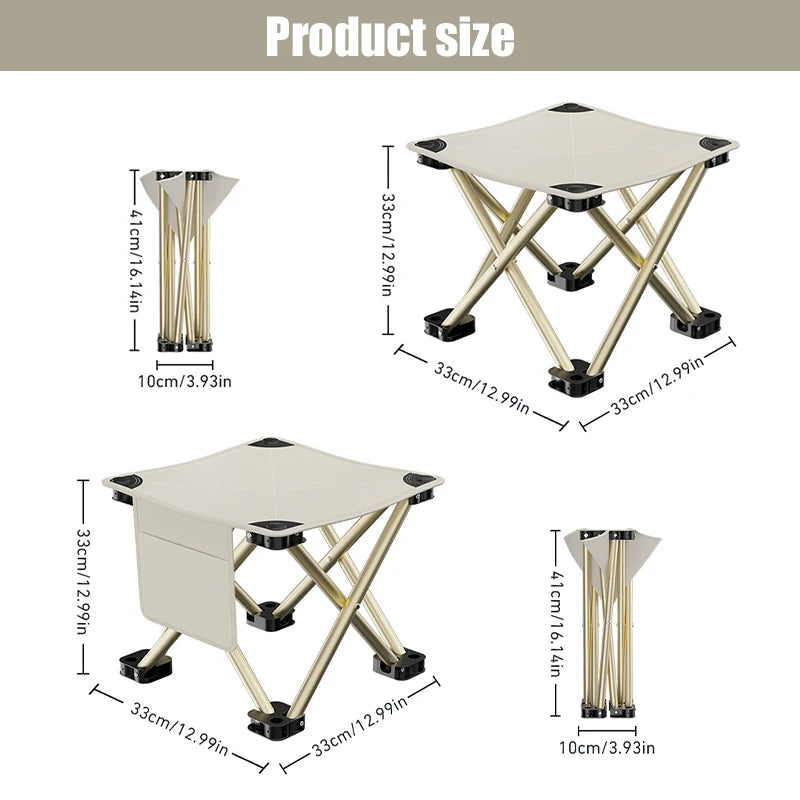 Outdoor Portable Folding Stool Camping Collapsible Foot Stool Hiking Beach Travel Picnic Fishing Seat Tools Ultralight Picnic