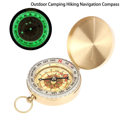 High Quality Camping Hiking Pocket Brass Golden Compass Portable Compass Navigation for Outdoor Activities