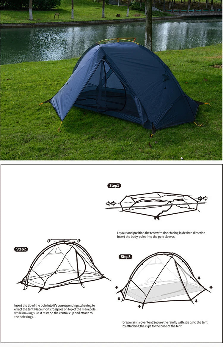 Naturehike Tagar Camping Tent Ultralight 4000mm Waterproof Canopy Tents 1-2 Person Quick Build Outdoor Backpack Cycling Tent