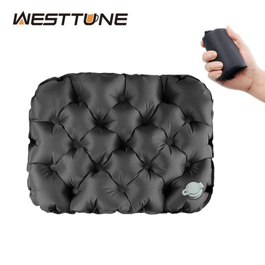 Westtune Outdoor Inflatable Sitting Cushion Portable Folding Camping Mat Waterproof Elastic Seat Pad for Hiking Picnic Tourist