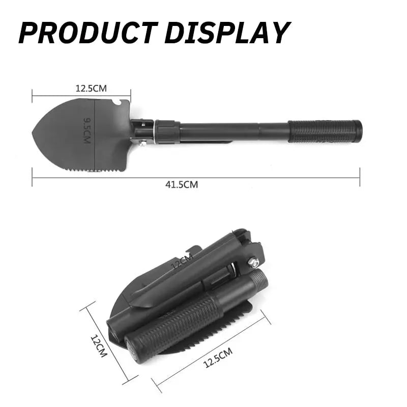 Foldable Portable Truck Mounted Engineer Shovel Camping Tent Outdoor Shovel Self-defense Survival Tool Compass Storage Bag