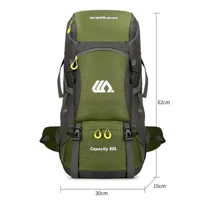 50L Travel Backpack Camping Men Large Hiking Bag Tourist Rucksack Waterproof Outdoor Sports Climbing Mountaineering Bag Luggage