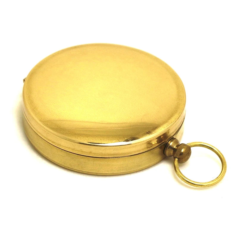 High Quality Camping Hiking Pocket Brass Golden Compass Portable Compass Navigation for Outdoor Activities