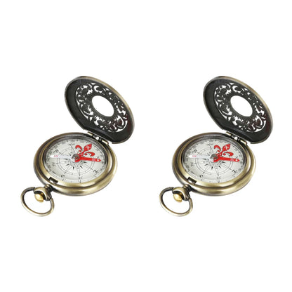 Vintage Bronze Pocket Compass Retro Outdoor Hiking Navigation Compass Kid Gift Retro Pocket Watch Compass Outdoor Tool