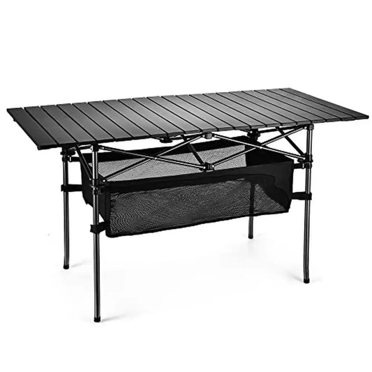 Aluminum Roll-up Camping Table Portable BBQ Laptop Gaming Table with Storage Bag Outdoor Picnic Beach Party Patio Camping Table