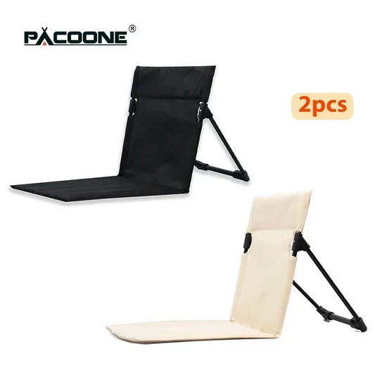 PACOONE Backrest Cushion Folding Back Chair Beach Chairs Ultra-Light Folding Camping Chair Outdoor Garden Park Single Lazy Chair