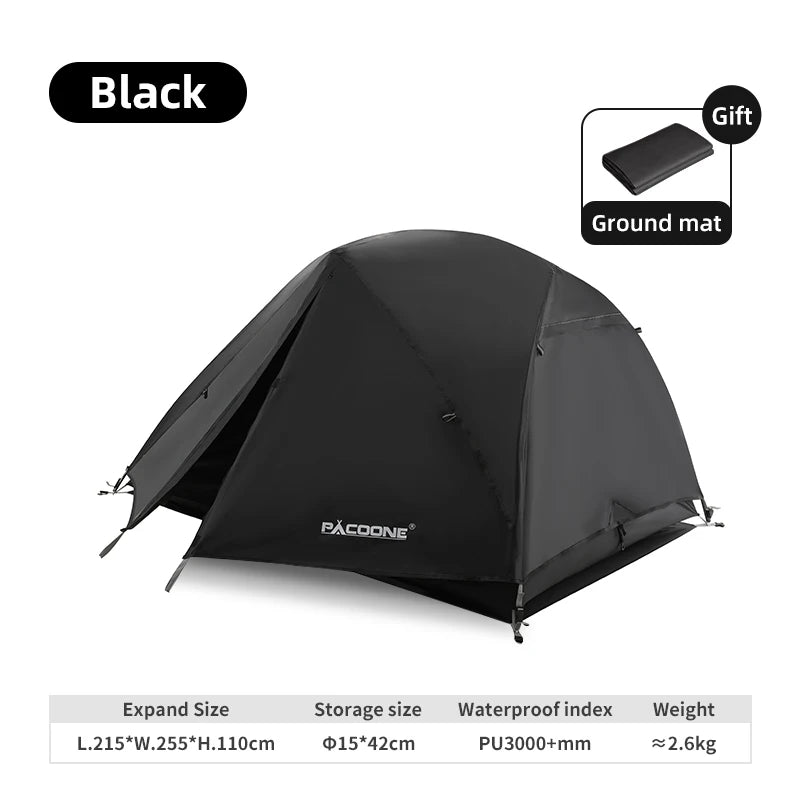 PACOONE Ultralight 20D Nylon Camping Tent Portable Backpacking Cycling Tent Waterproof Outdoor Hiking Travel Tent Beach Tent New