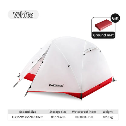 PACOONE Ultralight 20D Nylon Camping Tent Portable Backpacking Cycling Tent Waterproof Outdoor Hiking Travel Tent Beach Tent New