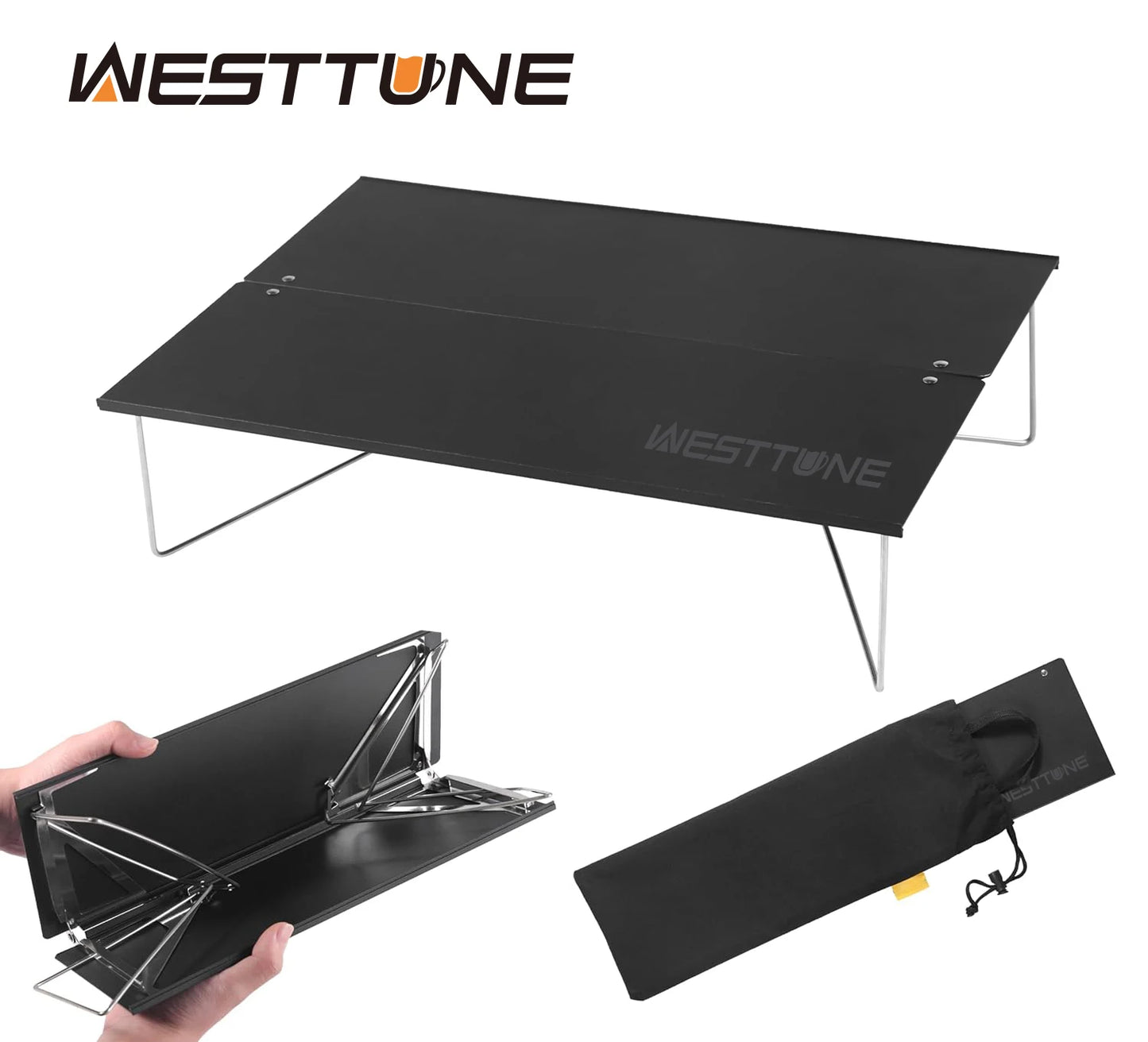 WESTTUNE Compact Mini Camping Table Portable Ultralight Folding Tent Table Aluminium Alloy Collapsible Outdoor Table for Hiking